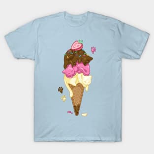 Triple Scoop Kitty Cone T-Shirt